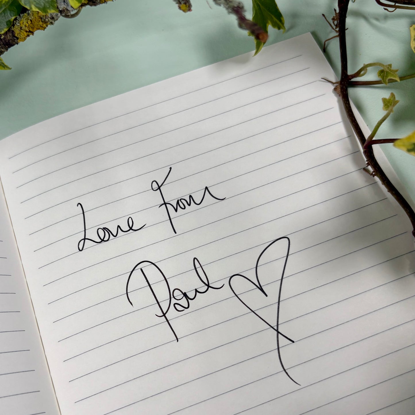 Love From Paul A5 Hand Finished Heart Notebook (Lined)