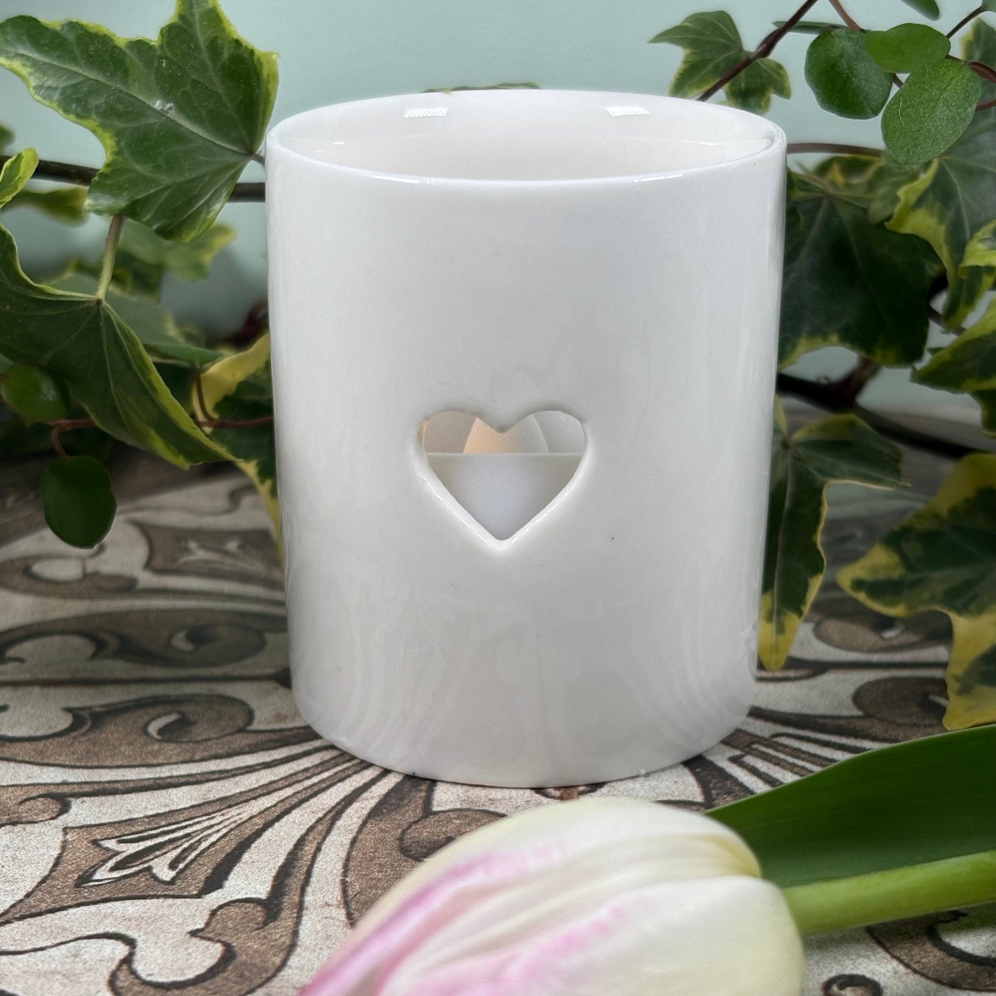 Single Heart Ceramic Tealight Holder