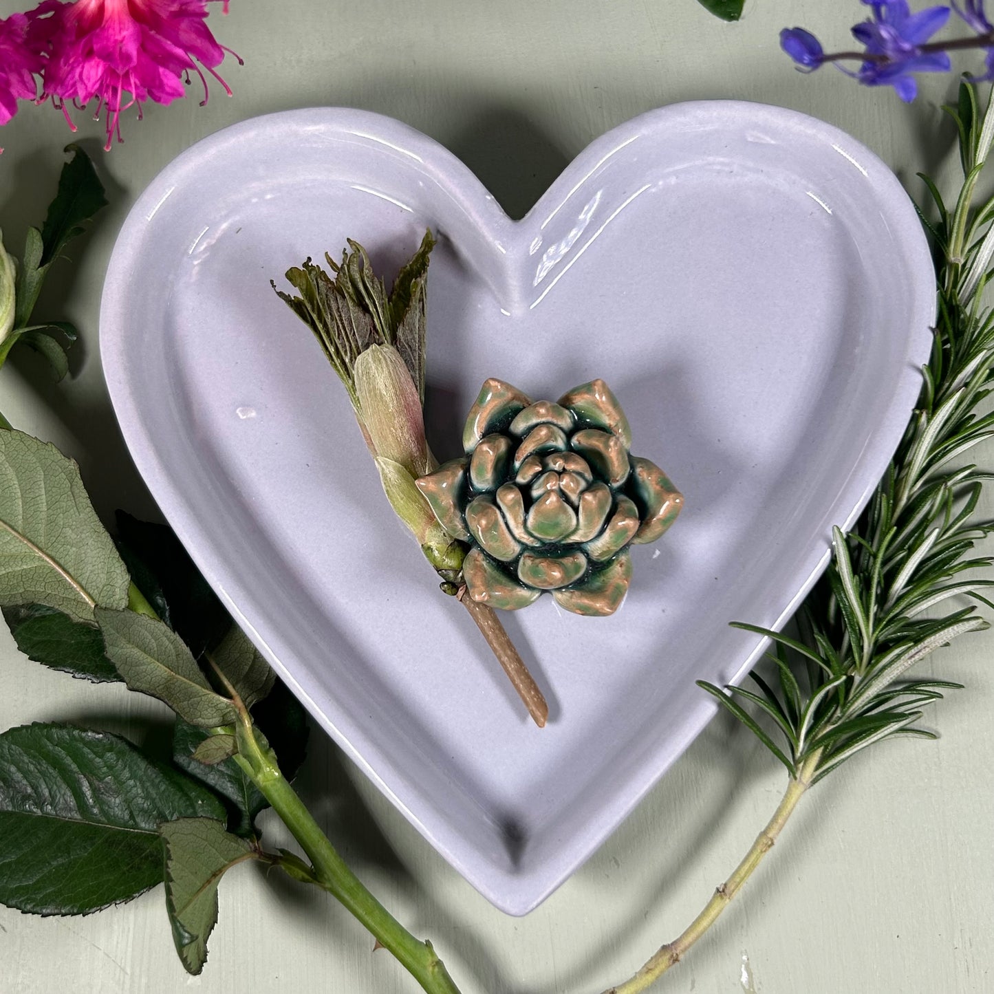 Glazed Ceramic Heart Plate