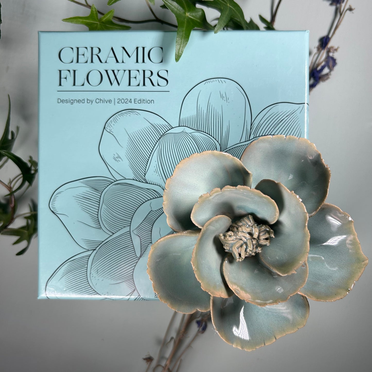 Ceramic Decorative Light Blue Lotus