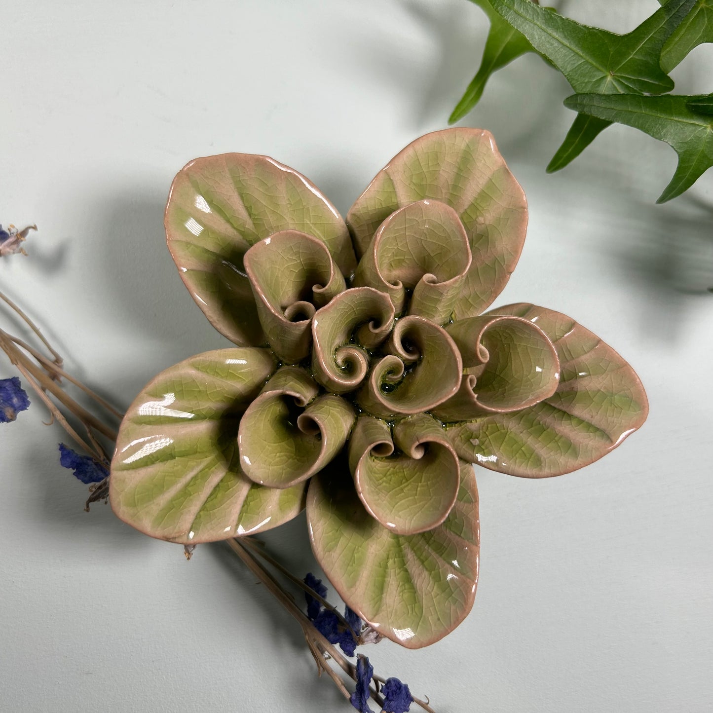 Ceramic Decorative Green Lotus