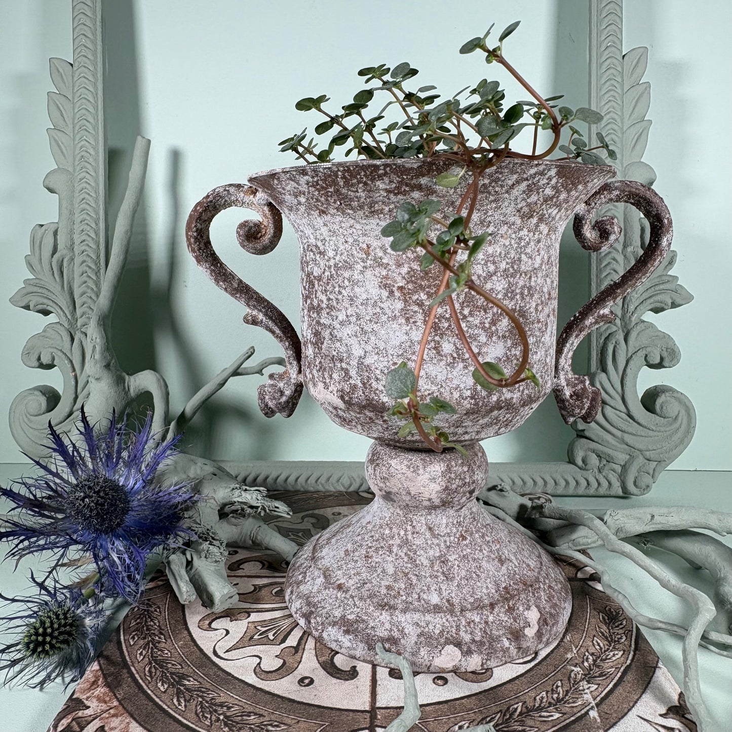 Chalice Antique Look Metal Planter
