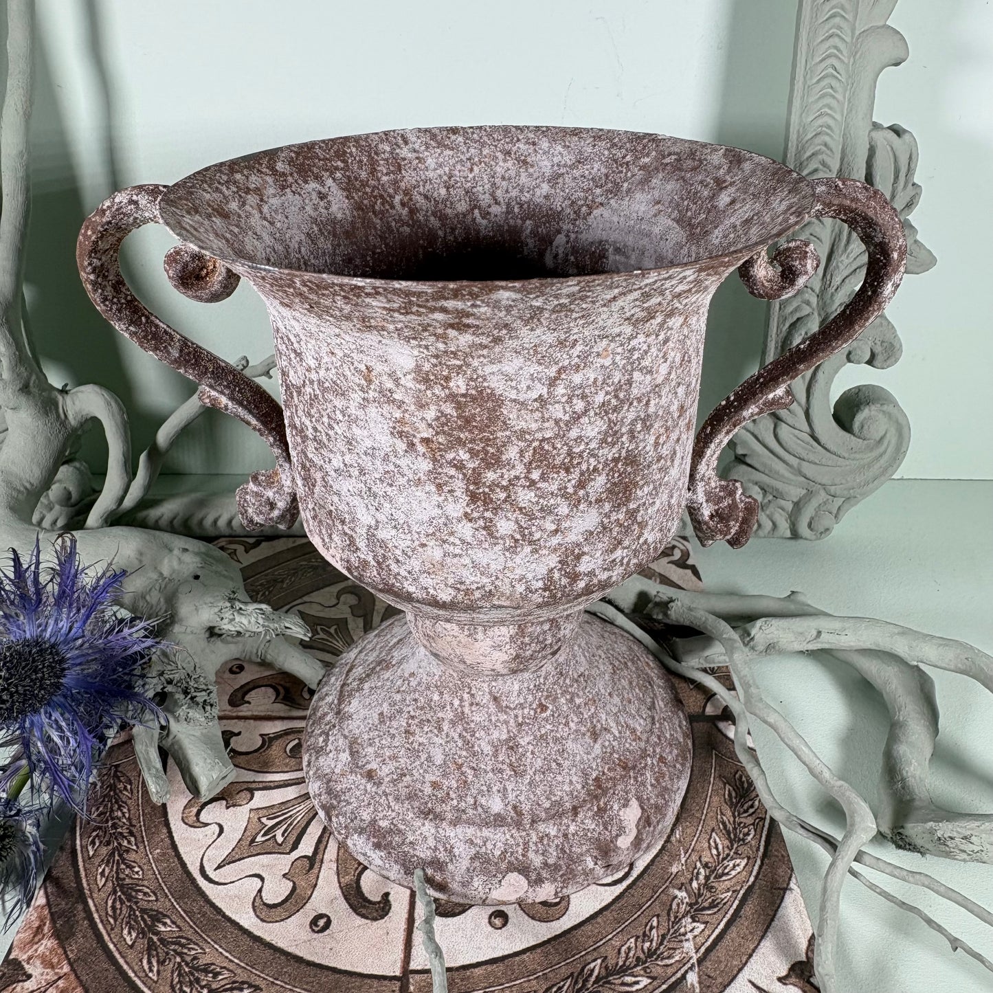 Chalice Antique Look Metal Planter