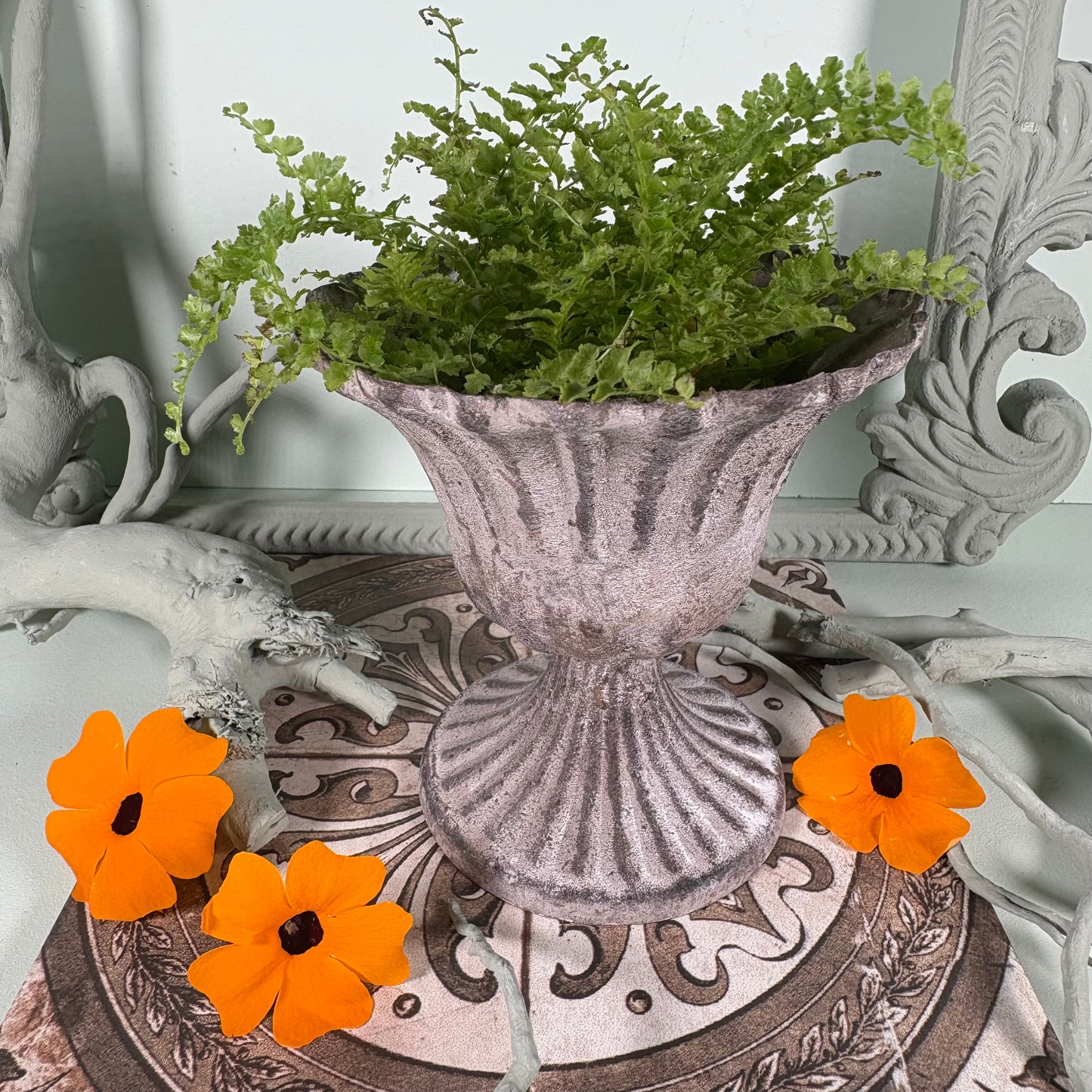 Grail Antique Look Metal Planter