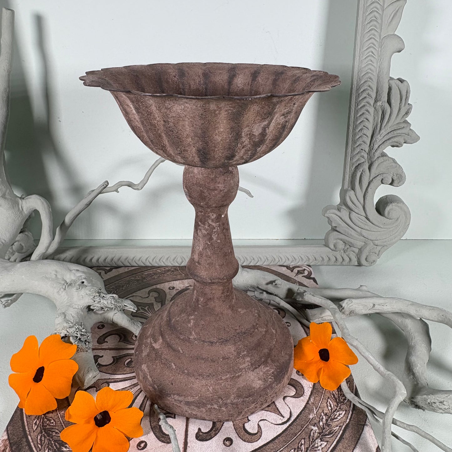 Tall Chalice Antique Look Planter