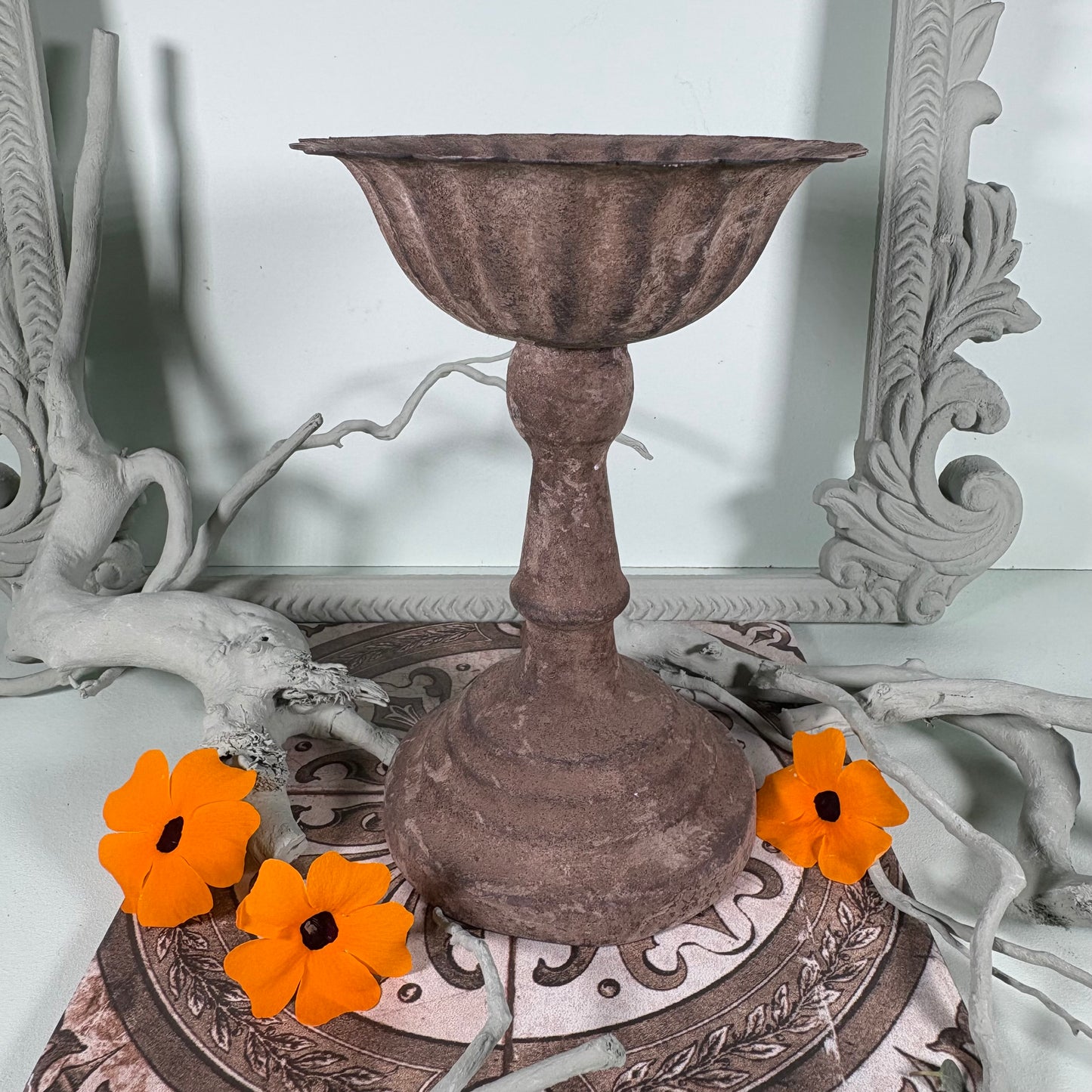 Tall Chalice Antique Look Planter