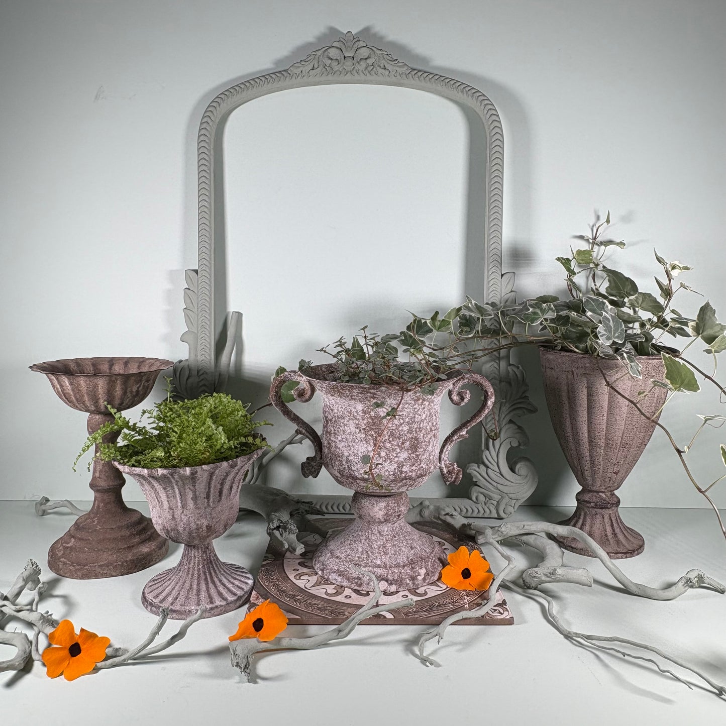 Tall Chalice Antique Look Planter