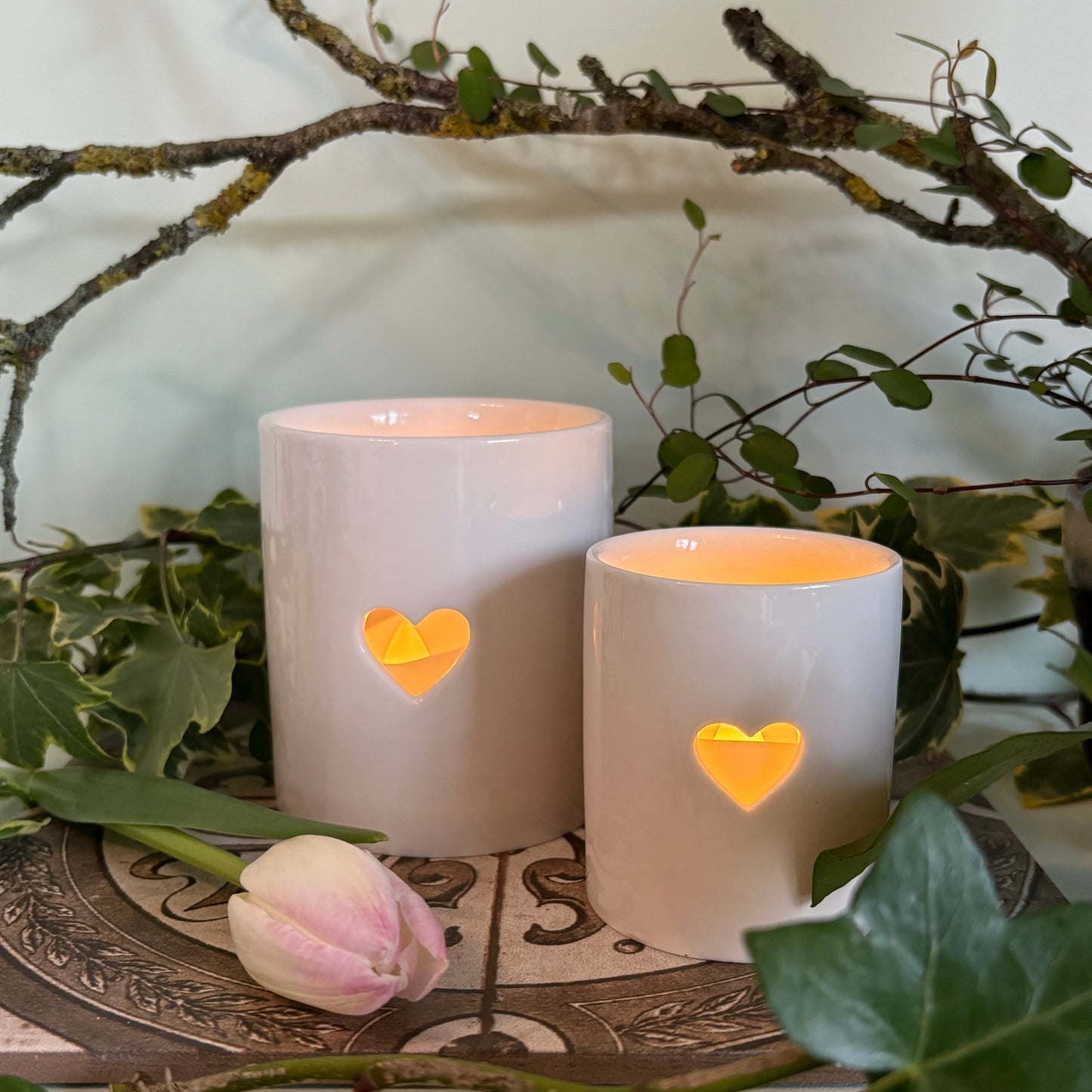 Single Heart Ceramic Tealight Holder