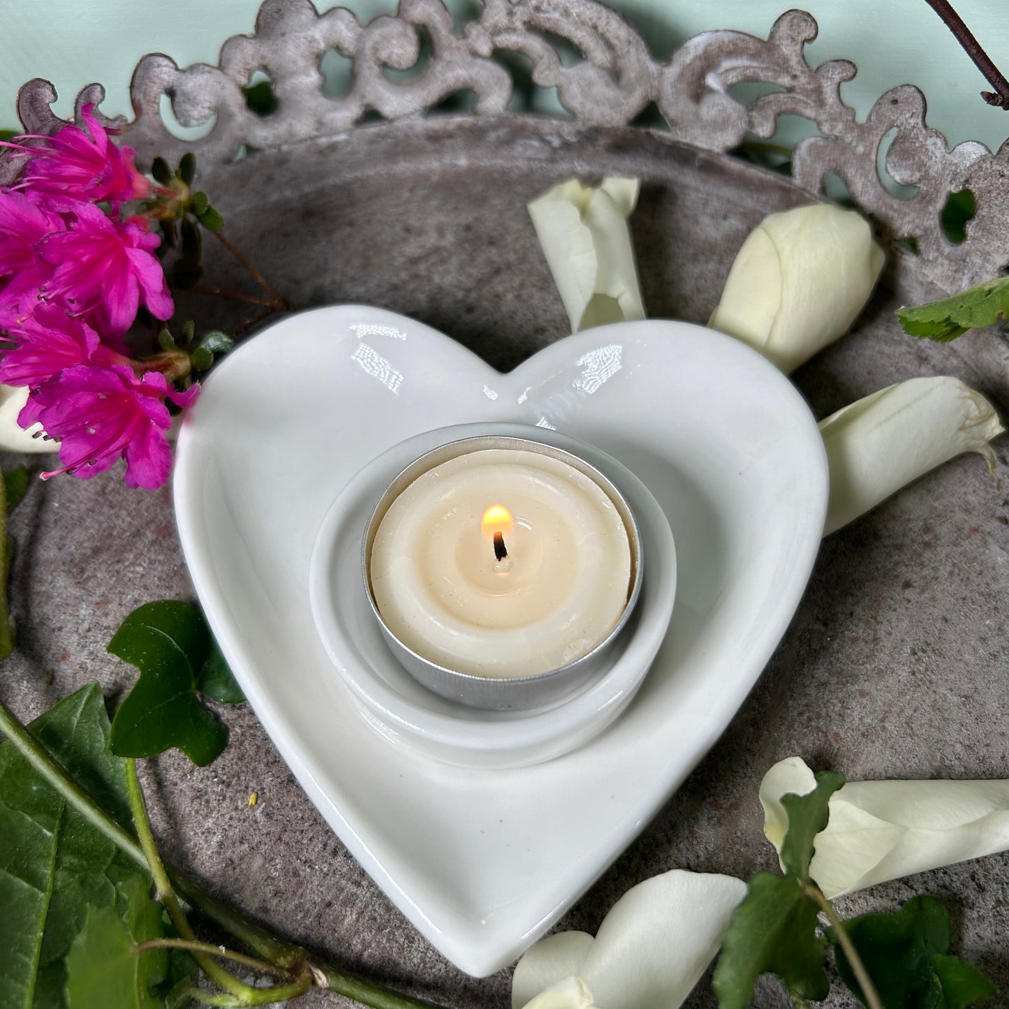 Ceramic Heart Tealight Holder