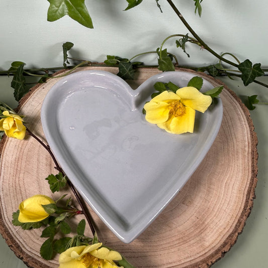 Glazed Ceramic Heart Plate