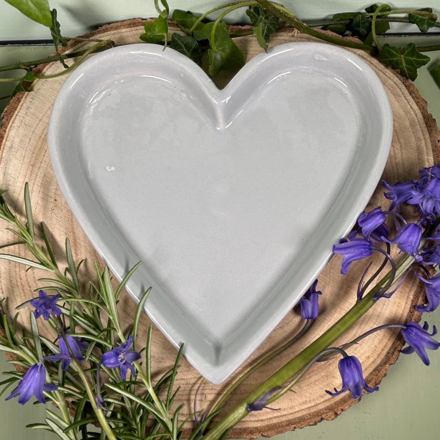 Glazed Ceramic Heart Plate