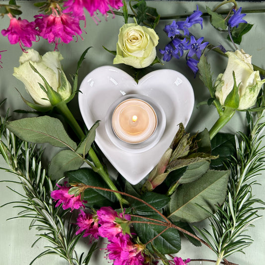 Ceramic Heart Tealight Holder