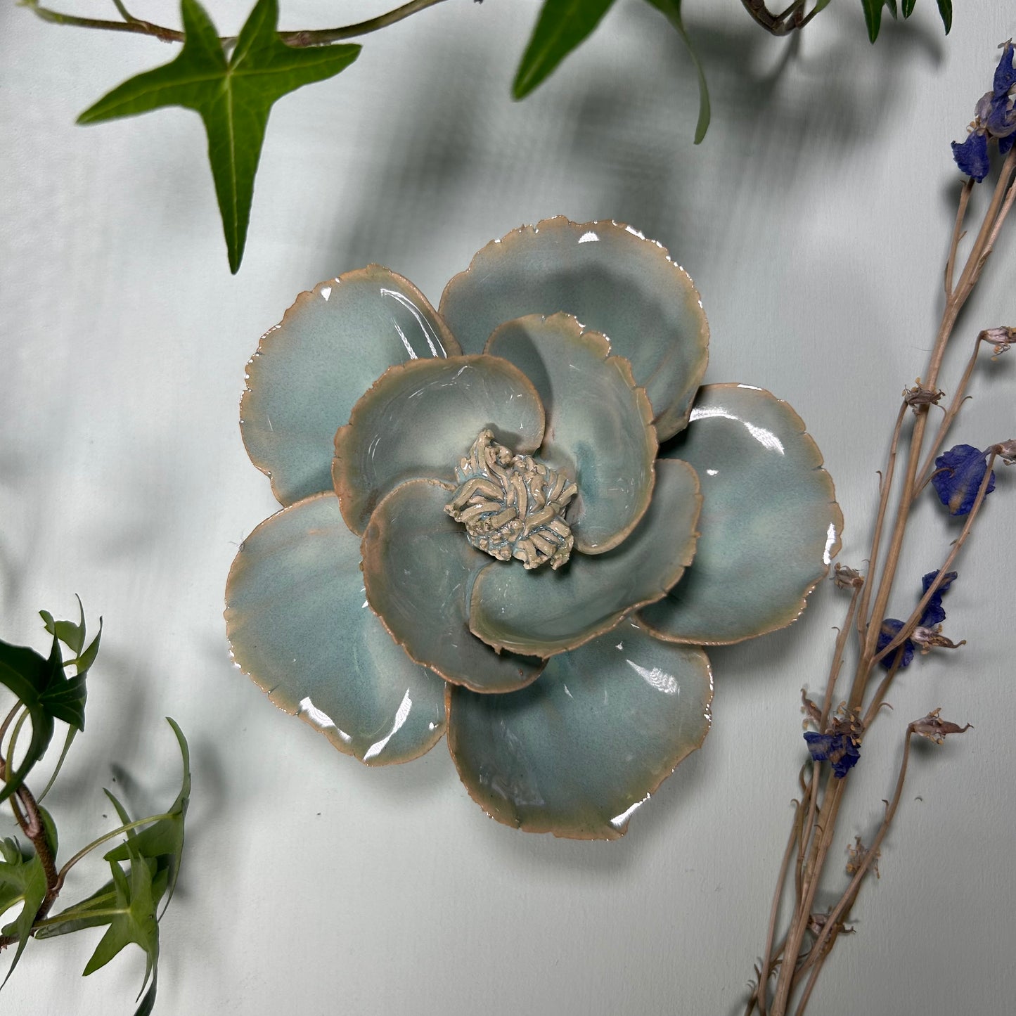 Ceramic Decorative Light Blue Lotus