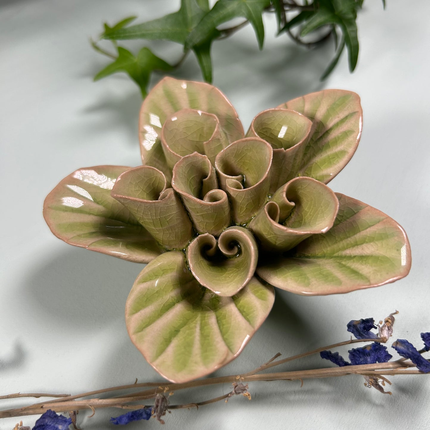 Ceramic Decorative Green Lotus