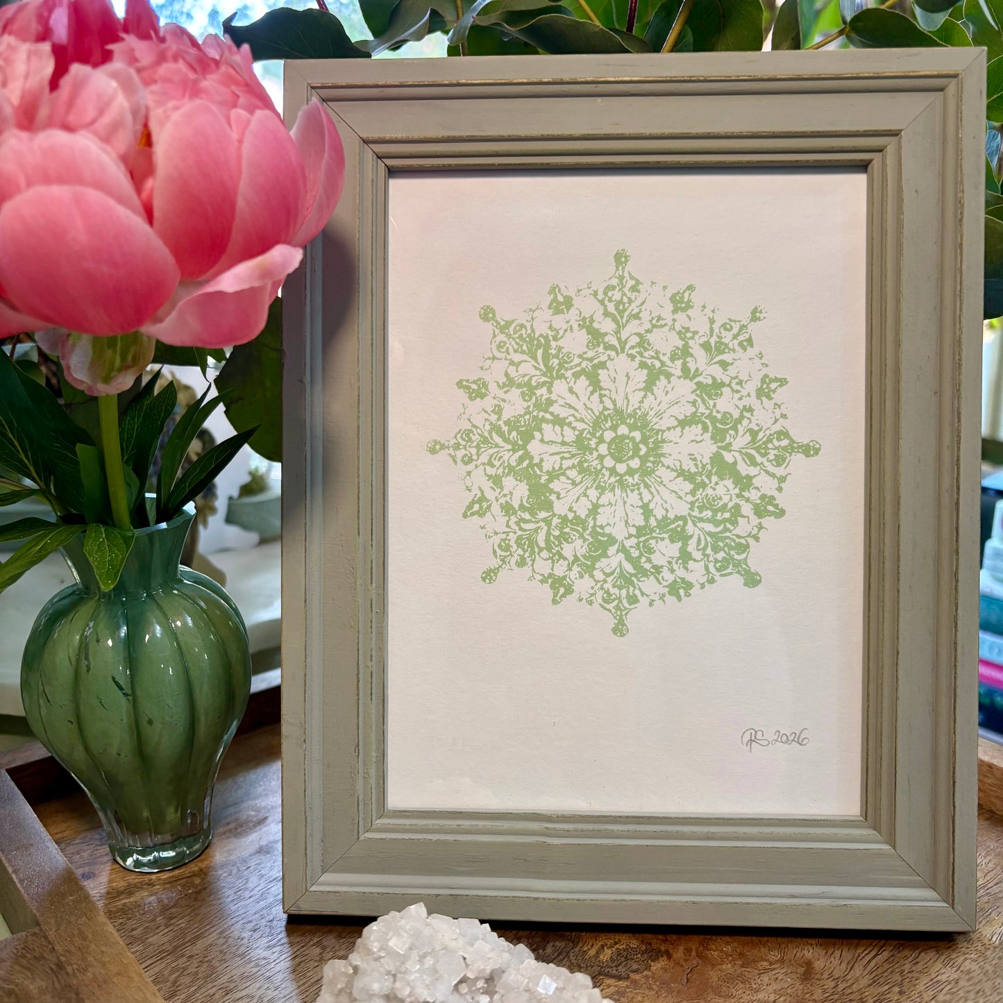 Osborne Rose A5 Screen Print - Fresh Green