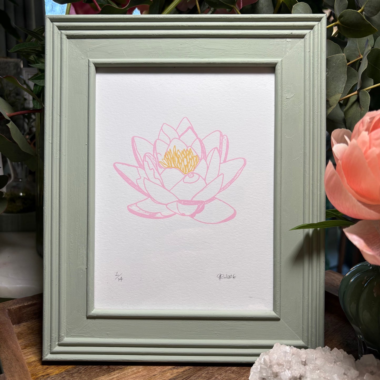 Waterlily Line Print A5 (Unframed)