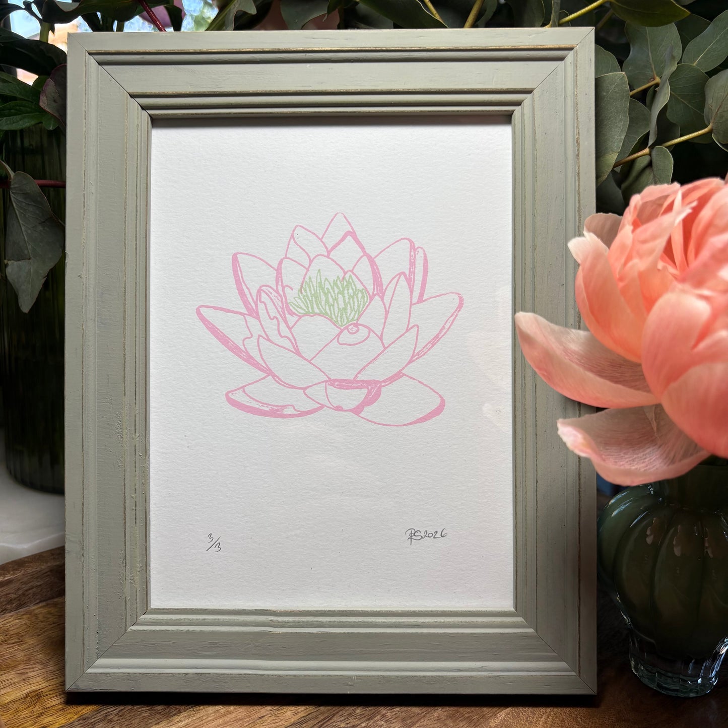 Waterlily Line Print A5 (Unframed)
