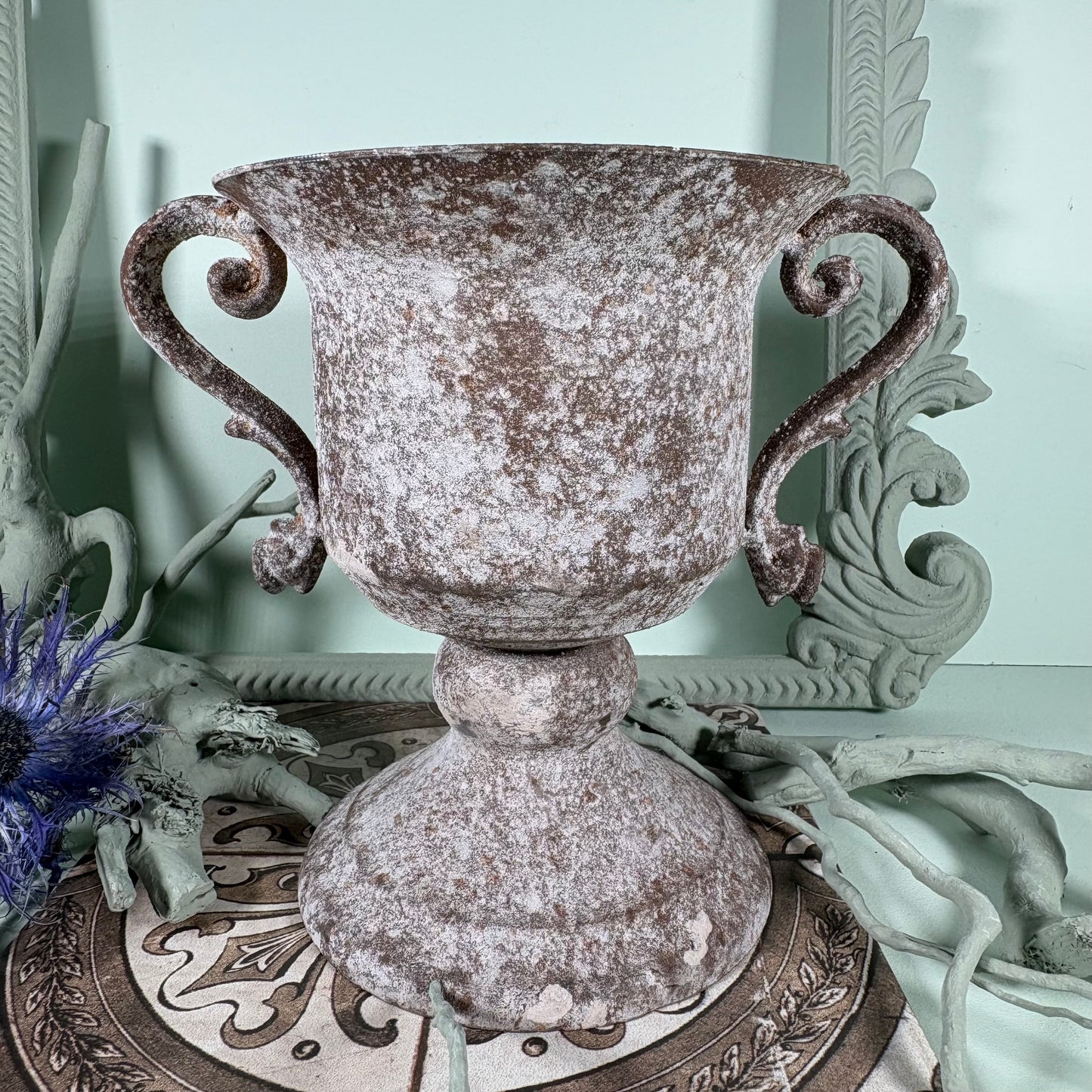 Chalice Antique Look Metal Planter