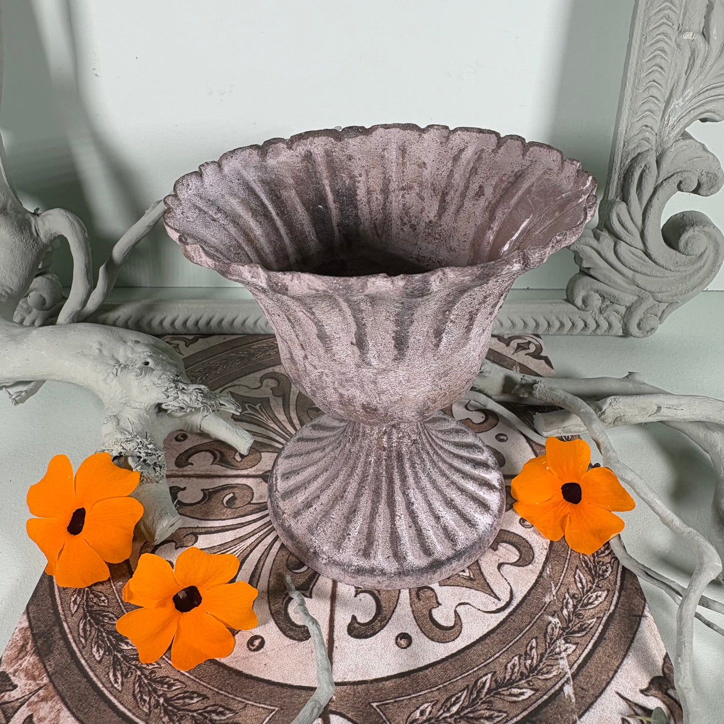 Grail Antique Look Metal Planter