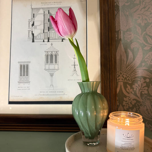 Ribbed Green Stem Vase (12 x 8cm)